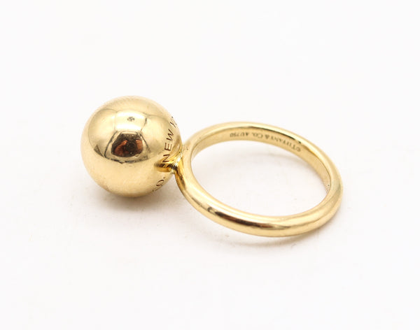 TIFFANY & CO. Hardware Modernist Ball Ring In Solid 18Kt Yellow Gold