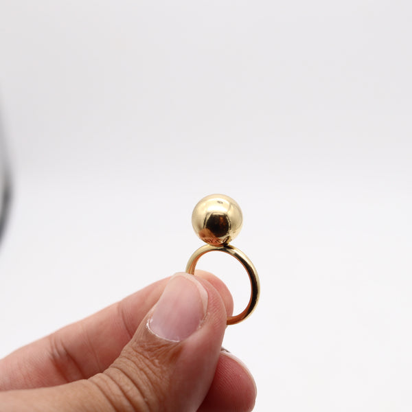 TIFFANY & CO. Hardware Modernist Ball Ring In Solid 18Kt Yellow Gold