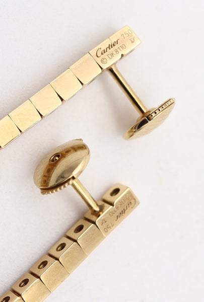 CARTIER Paris Laniere Collection Dangle Stud Earrings In 18Kt Yellow Gold