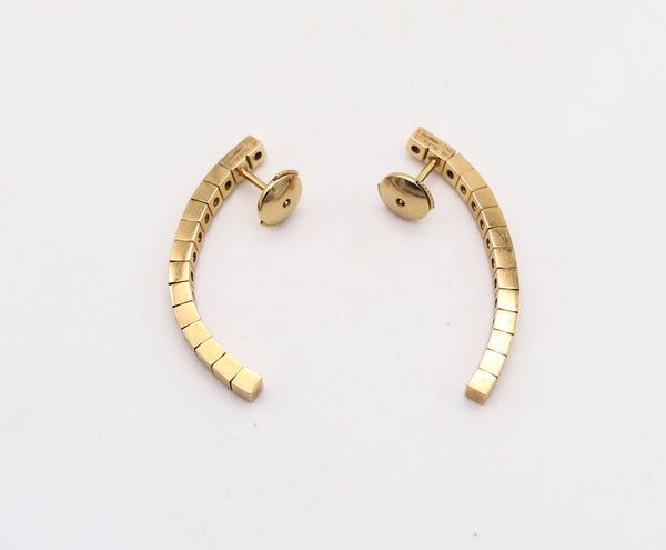CARTIER Paris Laniere Collection Dangle Stud Earrings In 18Kt Yellow Gold