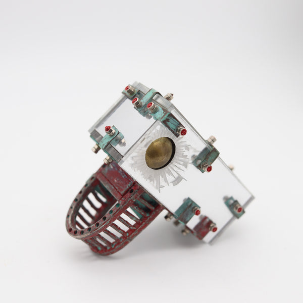 CHRISTIAN QUICENO 2017 Conceptual Sculptural Ring In Mirrored Recycled Materials