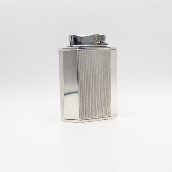 IBELO MONOPOL Germany 1960 Modernist Table Lighter In .925 Sterling Silver