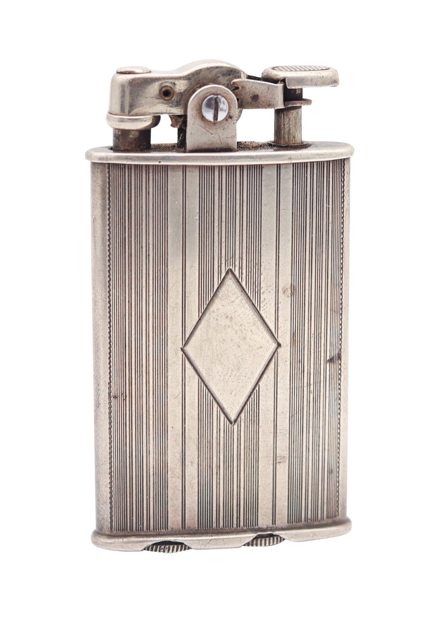 RONSON 1928 Junior Sport First Thumb Model Petrol Lighter In .925 Sterling Silver