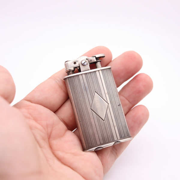 RONSON 1928 Junior Sport First Thumb Model Petrol Lighter In .925 Sterling Silver