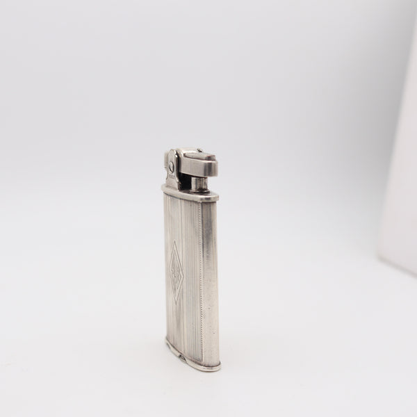 RONSON 1930 Junior Sport Second Thumb Model Petrol Lighter In .925 Sterling Silver