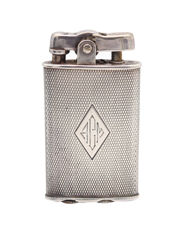 RONSON 1930 Junior Sport Second Thumb Model .925 Sterling Guilloche Petrol Lighter