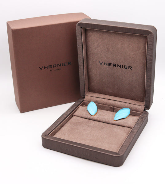 -Vhernier Milano Aladino Clip On Earrings In 18Kt Yellow Gold With Blue Quartz