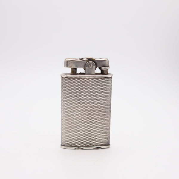 RONSON 1930 Junior Sport Second Thumb Model .925 Sterling Guilloche Petrol Lighter