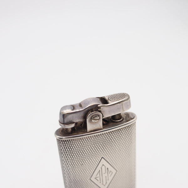 RONSON 1930 Junior Sport Second Thumb Model .925 Sterling Guilloche Petrol Lighter