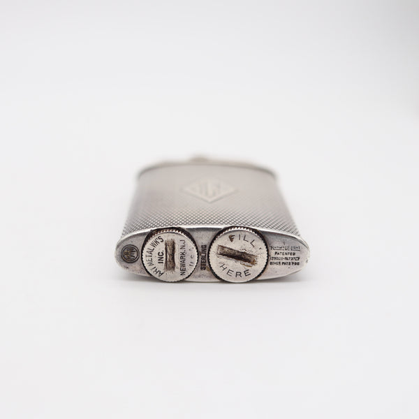 RONSON 1930 Junior Sport Second Thumb Model .925 Sterling Guilloche Petrol Lighter