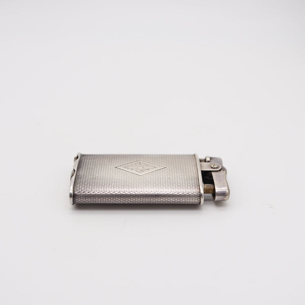 RONSON 1930 Junior Sport Second Thumb Model .925 Sterling Guilloche Petrol Lighter