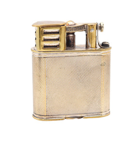 ALFRED DUNHILL 1930 England Art Deco Unique Sport Pocket Petrol Lighter Silver Plate