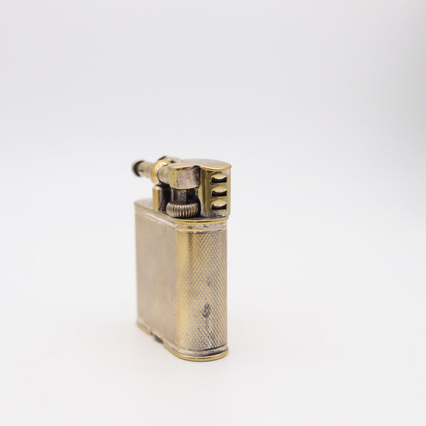 ALFRED DUNHILL 1930 England Art Deco Unique Sport Pocket Petrol Lighter Silver Plate