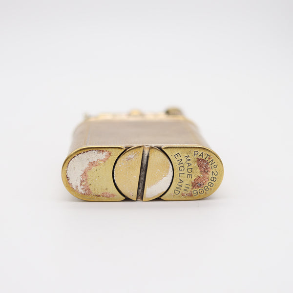 ALFRED DUNHILL 1930 England Art Deco Unique Sport Pocket Petrol Lighter Silver Plate