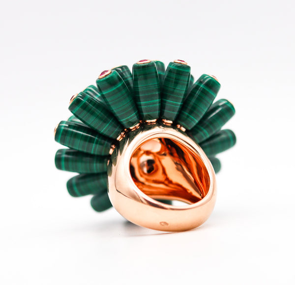 -Cartier Nouvelle Bague Cocktail Ring In 18Kt Gold With Malachite And Rubies