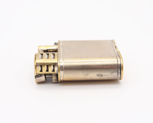 ALFRED DUNHILL 1930 England Art Deco Unique Sport Pocket Petrol Lighter Silver Plate