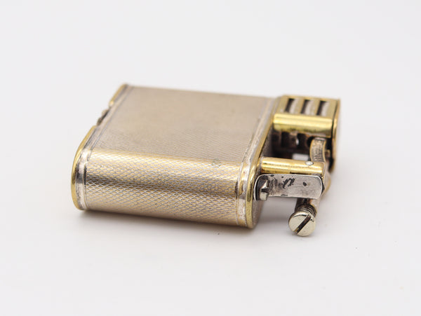 ALFRED DUNHILL 1930 England Art Deco Unique Sport Pocket Petrol Lighter Silver Plate