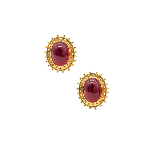 TEMPLE ST CLAIR Clips On Earrings In 18Kt Gold With 28.68 Ctw Tourmalines