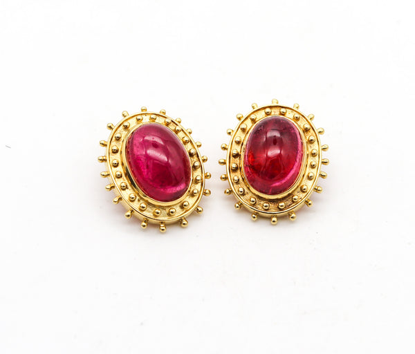 TEMPLE ST CLAIR Clips On Earrings In 18Kt Gold With 28.68 Ctw Tourmalines