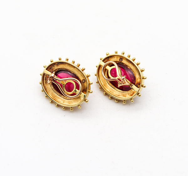 TEMPLE ST CLAIR Clips On Earrings In 18Kt Gold With 28.68 Ctw Tourmalines