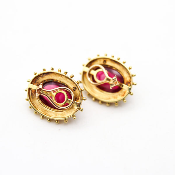 TEMPLE ST CLAIR Clips On Earrings In 18Kt Gold With 28.68 Ctw Tourmalines