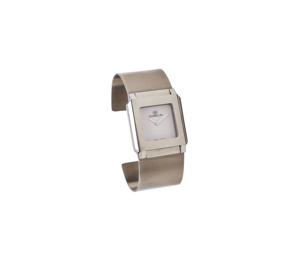 GUBELIN Modernist Techno Cuff Bracelet Wrist Watch In Stainless Steel