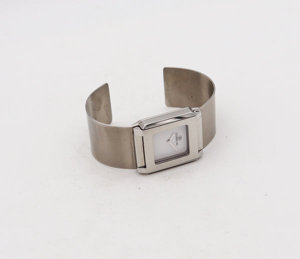 GUBELIN Modernist Techno Cuff Bracelet Wrist Watch In Stainless Steel