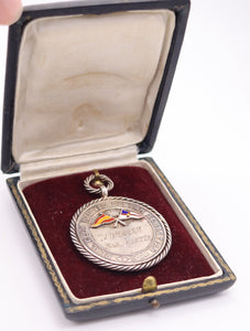 CUBA 1951 Nautical Club San Sebastian Enameled Yacht Regatta Medal In Sterling
