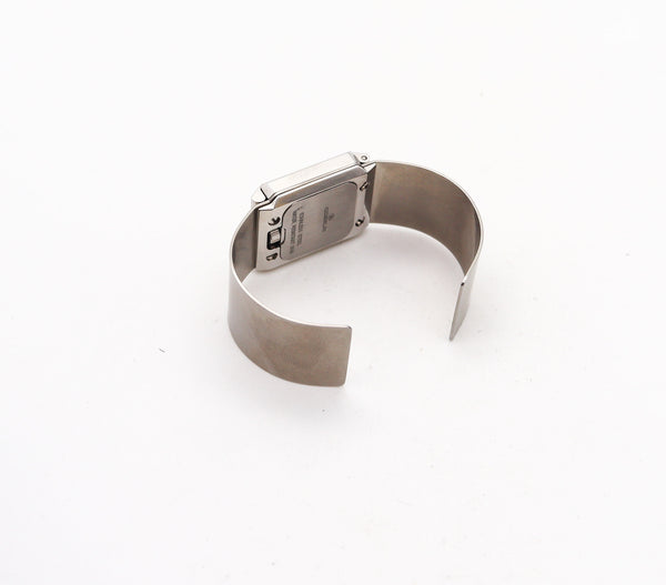 GUBELIN Modernist Techno Cuff Bracelet Wrist Watch In Stainless Steel