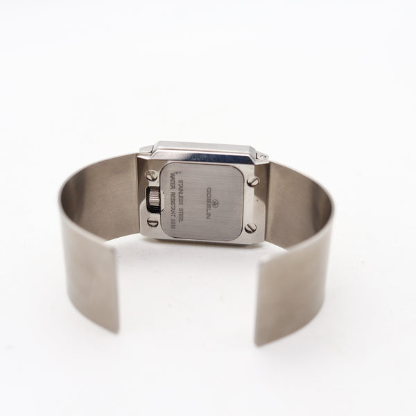 GUBELIN Modernist Techno Cuff Bracelet Wrist Watch In Stainless Steel