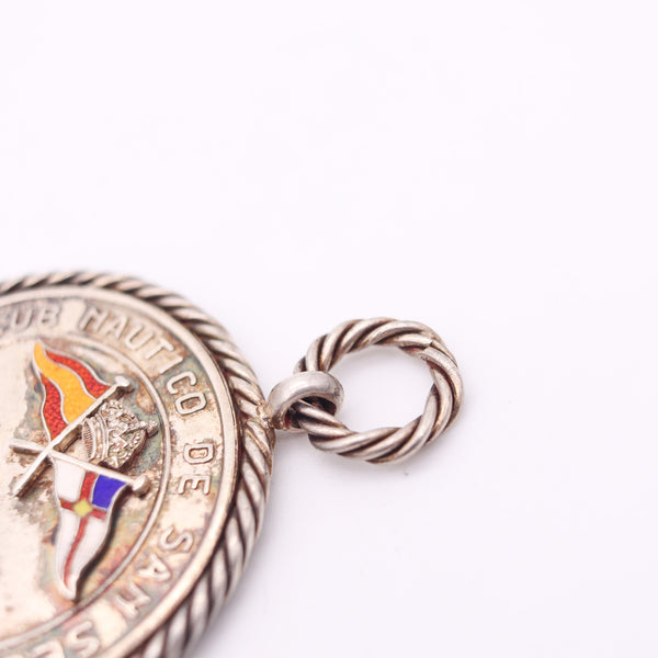 CUBA 1951 Nautical Club San Sebastian Enameled Yacht Regatta Medal In Sterling