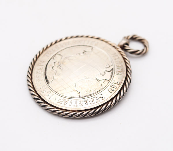 CUBA 1951 Nautical Club San Sebastian Enameled Yacht Regatta Medal In Sterling