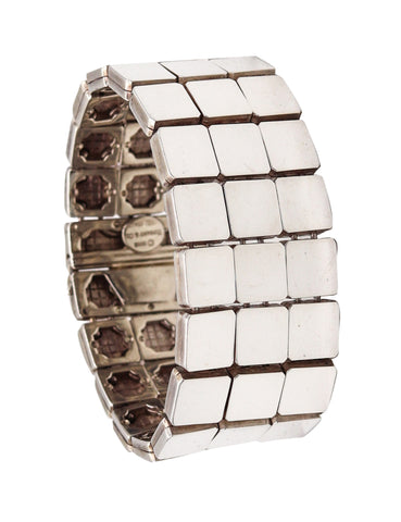 -Tiffany & Co. 2002 Geometric Sculptural Bracelet In Solid .925 Sterling Silver