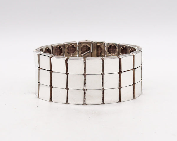 -Tiffany & Co. 2002 Geometric Sculptural Bracelet In Solid .925 Sterling Silver