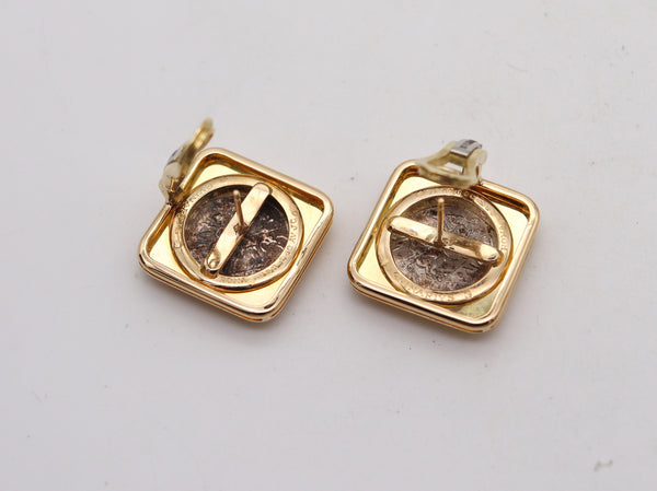 BVLGARI Roma 1970 Moneta 268 BC Coin Earrings In 18Kt Yellow Gold