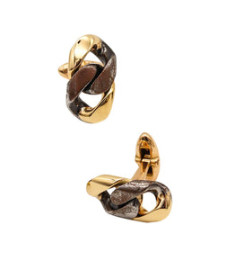 BVLGARI Roma Two Tones Iconic Links Cufflinks In Solid 18Kt Gold