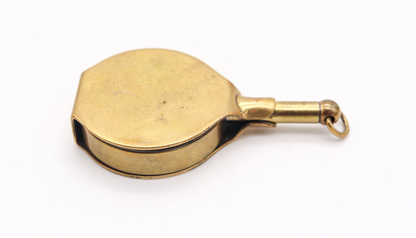 EDWARDIAN 1900 British Antique Foldable Magnifier Loupe Pendant In Polished Brass
