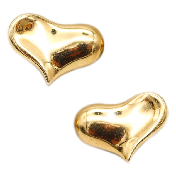ANGELA CUMMINGS 1986 Heart Shaped Clips-On Earrings In 18Kt Yellow Gold