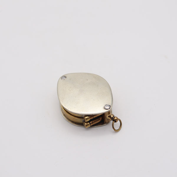 EDWARDIAN 1905 British Antique Foldable Double Loupes Pendant In Polished Brass