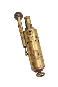 FOHN By IMCO 1920 Julius Meister Thumbwheel Mechanical Lighter In Polished Brass