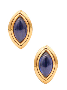 -Hemmerle Munich Clips On Earrings In 18Kt Yellow Gold With 9.62 Ctw In Sapphires