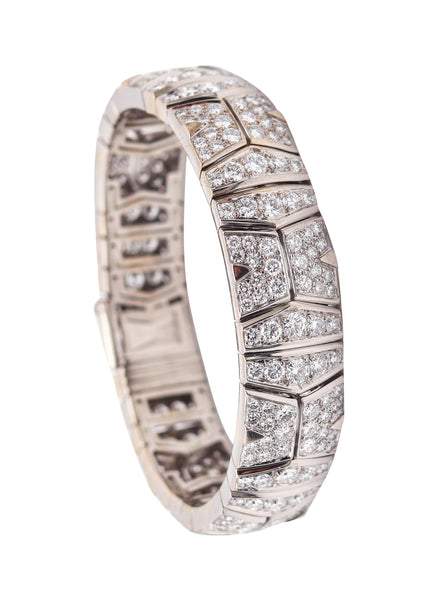CARTIER Paris-London Flexible Bracelet In 18Kt White Gold With 15.96 Ctw Diamonds