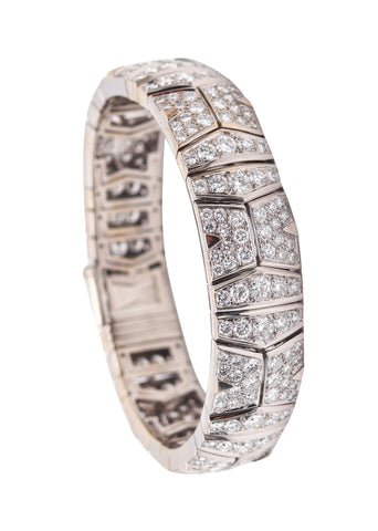 CARTIER Paris-London Flexible Bracelet In 18Kt White Gold With 15.96 Ctw Diamonds