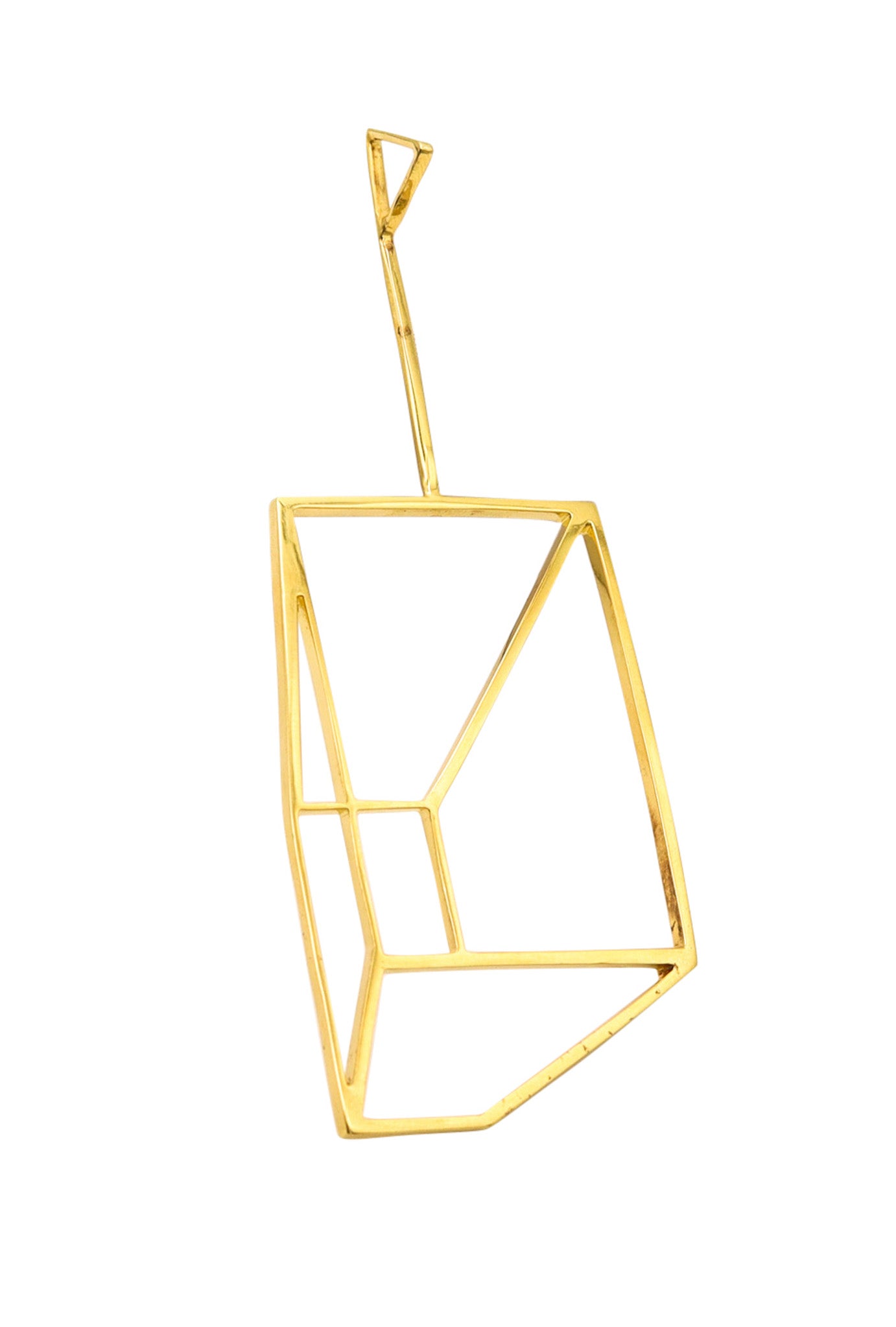 CARTIER 1970 Geometric Trompe L'oeil Pendant In 18Kt Yellow Gold