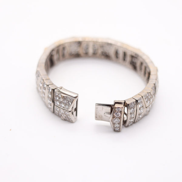 CARTIER Paris-London Flexible Bracelet In 18Kt White Gold With 15.96 Ctw Diamonds
