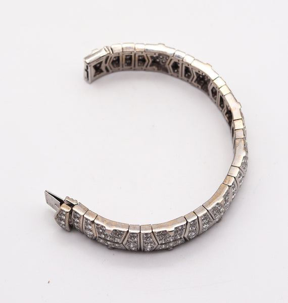 CARTIER Paris-London Flexible Bracelet In 18Kt White Gold With 15.96 Ctw Diamonds