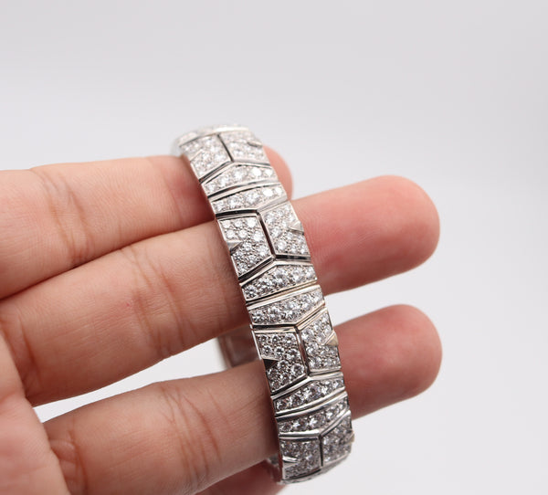 CARTIER Paris-London Flexible Bracelet In 18Kt White Gold With 15.96 Ctw Diamonds