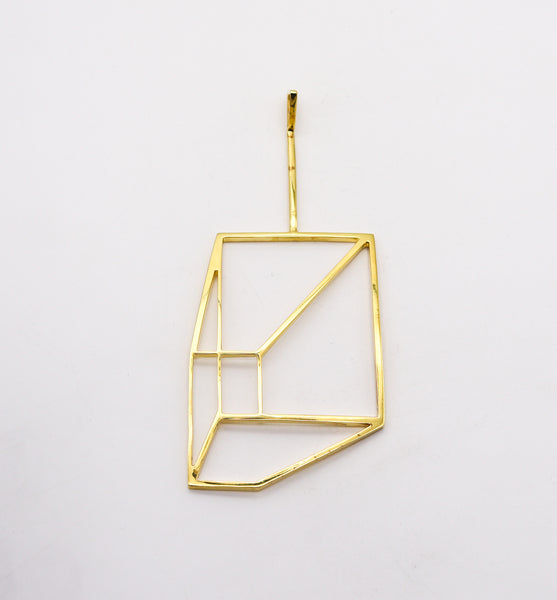 CARTIER 1970 Geometric Trompe L'oeil Pendant In 18Kt Yellow Gold