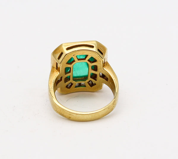 -Bvlgari Cocktail Ring In 18Kt Yellow Gold With 9.04 Ctw In Diamonds And Emerald