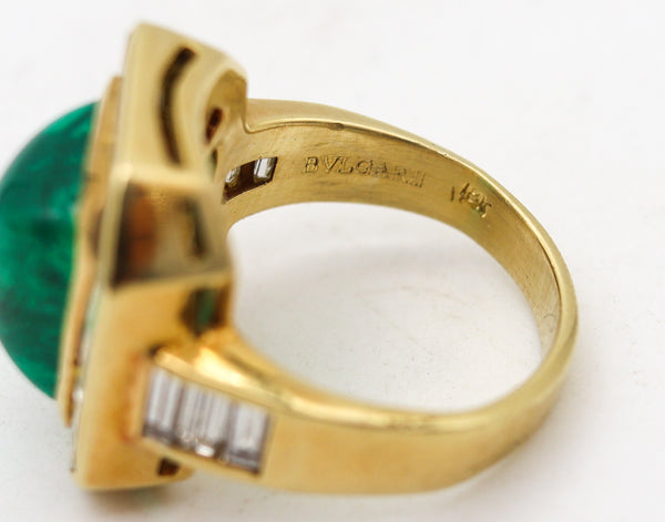 -Bvlgari Cocktail Ring In 18Kt Yellow Gold With 9.04 Ctw In Diamonds And Emerald